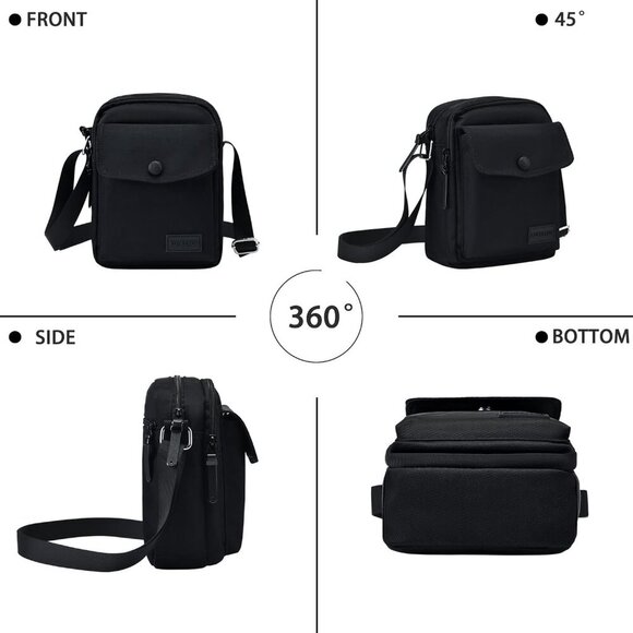 Nylon Crossbody Bag Women Small Compact Lightweight Adjustable Strap - Picture 7 of 7